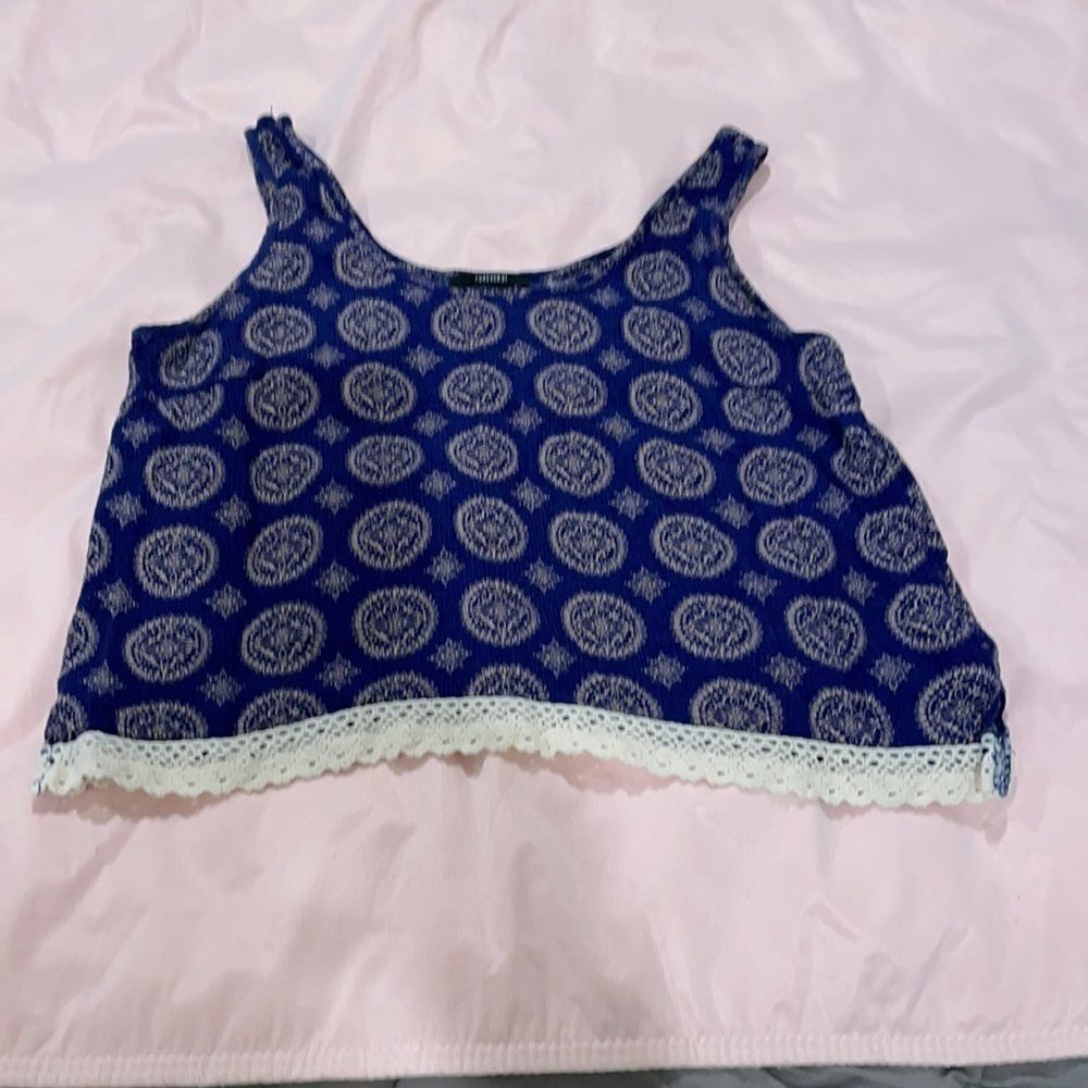 Forever 21 dark blue crop tank top